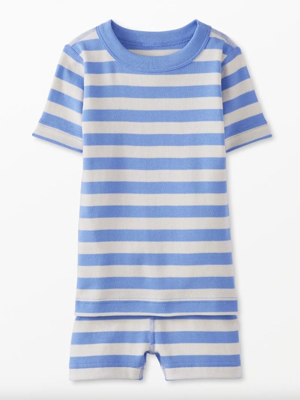 Hanna Andersson HannaJams Short John Pajama Set Blue Stripe - Size 5 110
